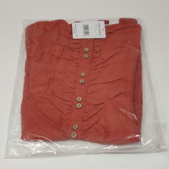 NEW Free People Hold On Mini Dress Red Rust Small - Picture 7 of 8